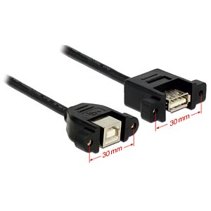 DeLOCK 1m USB 2.0-A/USB 2.0-B USB-kabel USB A USB B Zwart