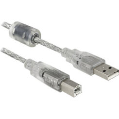 DeLOCK 83892 USB-kabel USB 2.0 1 m USB A USB B Transparant