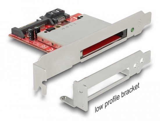 DeLOCK 91495 geheugenkaartlezer SATA Intern Zwart, Rood, Zilver
