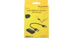 DeLOCK 0.15m, HDMI/VGA 0,15 m VGA (D-Sub) Zwart