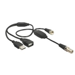 DeLOCK 13006 coax-kabel RG-174 0,22 m 1 x IEC female 1 x IEC plug, 1 x USB 2.0 Type-A female, 1 x USB 2.0 Type-A male Zwart