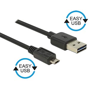 DeLOCK 83844 USB-kabel USB 2.0 1 m USB A Micro-USB B Zwart