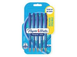 Papermate Flexgrip Ultra Blauw Intrekbare balpen met klembevestiging Medium 5 stuk(s)
