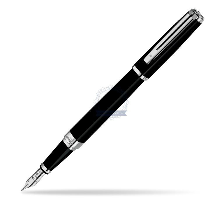 VULPEN WATERMAN EXCEPTION SLANK LAQUE FIJN ZWART/ZILVER