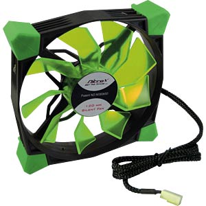 Inter-Tech CobaNitrox N-120-GR Computer behuizing Ventilator 12 cm Zwart, Groen