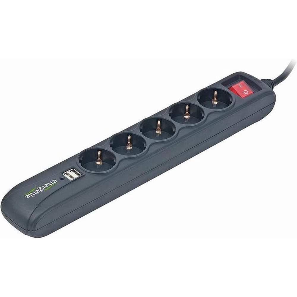 EnerGenie SPG5-U2-5 Overspanningsbeveiliging Zwart 5 AC-uitgang(en) 5 V 1,5 m
