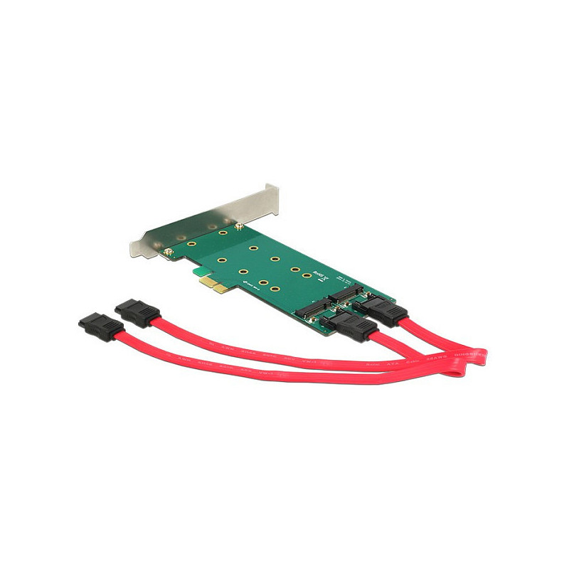 DeLOCK 2x 67-pin M.2 key B - 2x SATA 7-pin interfacekaart/-adapter Intern