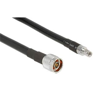 DeLOCK 5m, N/RP-SMA coax-kabel CFD400, LLC400 Zwart