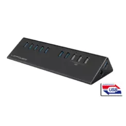 LC-Power LC-HUB-ALU-2B-10 interface hub USB 3.2 Gen 1 (3.1 Gen 1) Micro-B 5000 Mbit/s Zwart