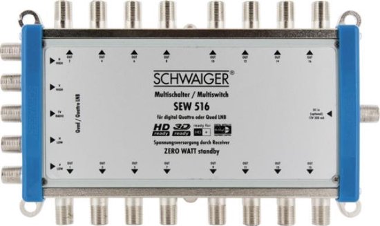 Schwaiger SEW516 531 multischakelaar voor satelliet 5 ingang(en) 16 uitgang(en)