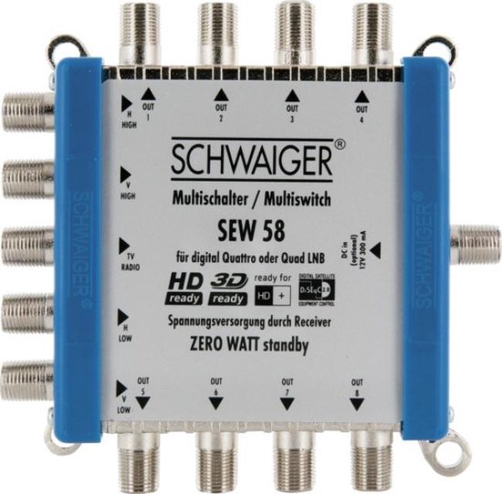 Schwaiger SEW58 531 multischakelaar voor satelliet 5 ingang(en) 8 uitgang(en)