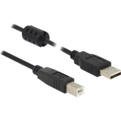 DeLOCK 1m, USB 2.0-A/USB 2.0-B USB-kabel USB A USB B Zwart