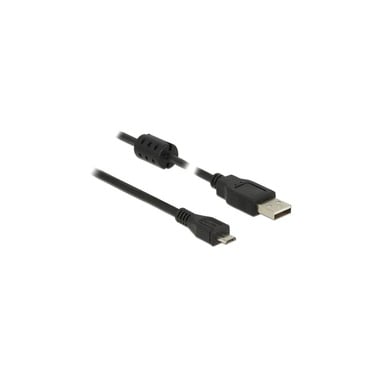 DeLOCK 5m, USB 2.0-A/USB 2.0 Micro-B USB-kabel USB A Micro-USB B Zwart