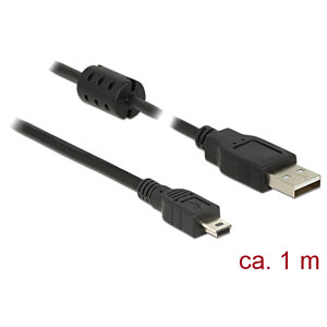 DeLOCK 84912 USB-kabel USB 2.0 1 m USB A Mini-USB B Zwart
