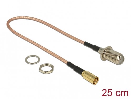 DeLOCK 13024 coax-kabel RG-316 0,25 m F SMB Bruin