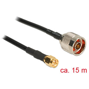 DeLOCK 15m, N/SMA coax-kabel CFD200 Zwart