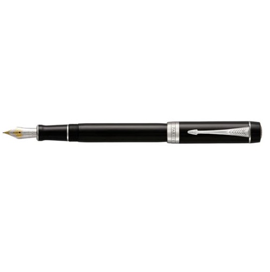 Parker Duofold Classic vulpen Cartridgevulsysteem Zwart, Platina 1 stuk(s)