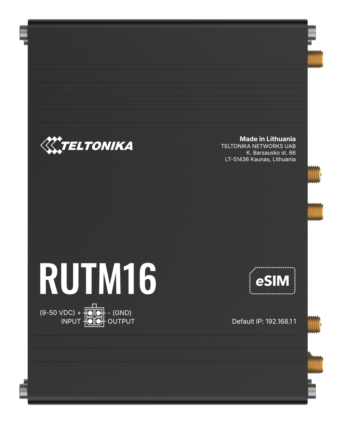 RUTM16is a versatile LTE router. Ensure reliable global operation withits Telit modem which provides Cat 6 speeds and coverage acrossmultiple markets