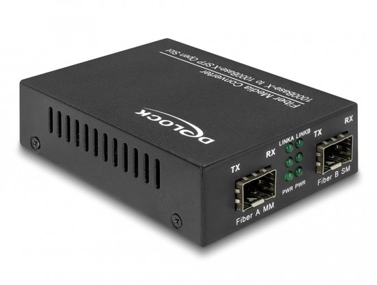 DeLOCK 86203 netwerk media converter 1000 Mbit/s Zwart
