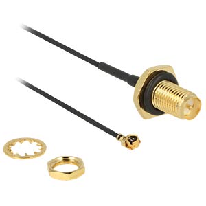 DeLOCK 89584 coax-kabel RP-SMA MHF Zwart, Goud