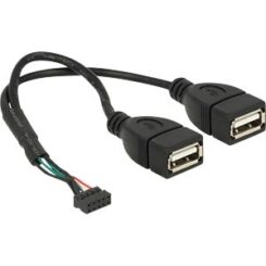 DeLOCK 84933 USB-kabel USB 2.0 0,2 m 2 x USB A Zwart
