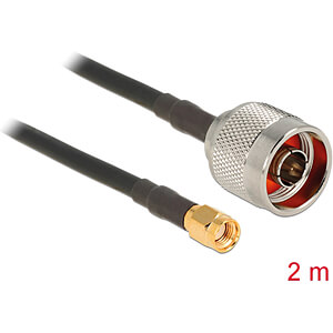 DeLOCK 88940 coax-kabel CFD200 2 m RP-SMA Zwart