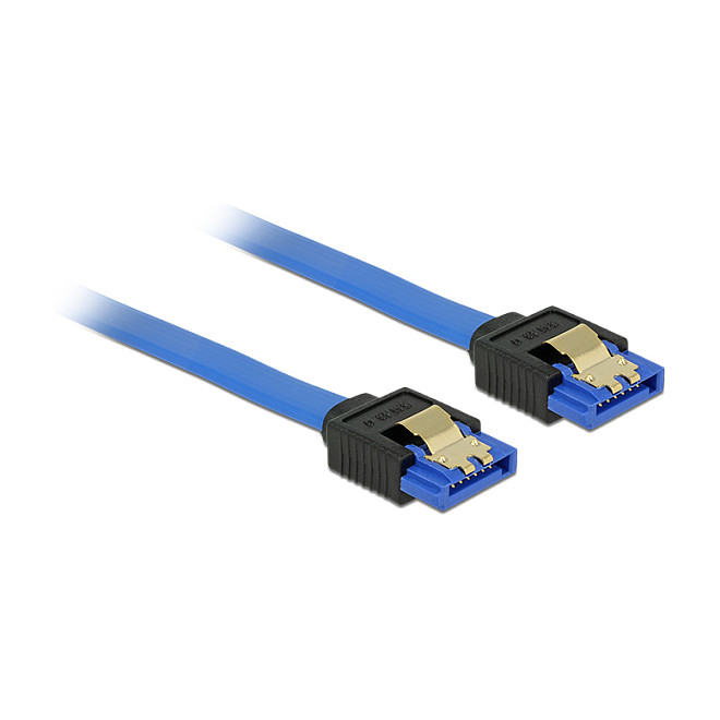 DeLOCK 84980 SATA-kabel 0,7 m SATA 7-pin Zwart, Blauw