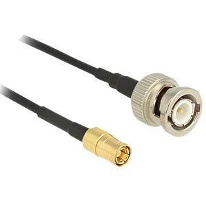 DeLOCK 1m, BNC/SMB coax-kabel RG-174 Zwart
