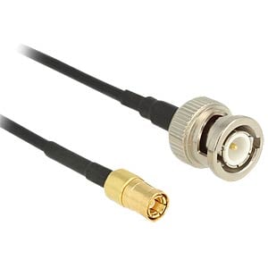 DeLOCK 3m, BNC/SMB coax-kabel RG-174 Zwart
