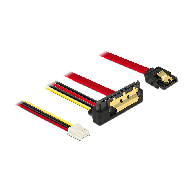 DeLOCK 85235 SATA-kabel 0,3 m SATA 7-pin + Molex (4-pin) SATA 22-pin Zwart