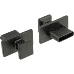 DELOCK Staubschutz USB TypC-verloop stekker m. gr. Griff zwart. 10St.