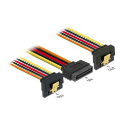 DeLOCK 60145 SATA-kabel 0,15 m SATA 15-pin Zwart, Oranje, Rood, Geel