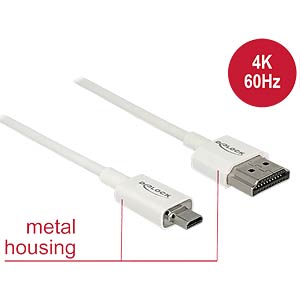 DeLOCK 85147 HDMI kabel 0,25 m HDMI Type A (Standaard) HDMI Type D (Micro) Wit