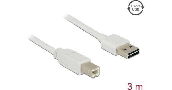 DeLOCK 85154 USB-kabel USB 2.0 3 m USB A USB B Wit