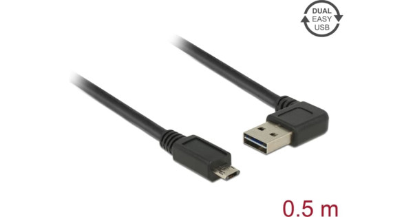 DELOCK Easy-USB-Kabel 2.0 A(gewink. re/li)->EUS-MicroB 0.