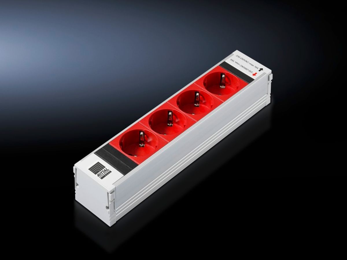 Rittal DK 7856.240 power uitbreiding 4 AC-uitgang(en) Binnen Rood, Wit
