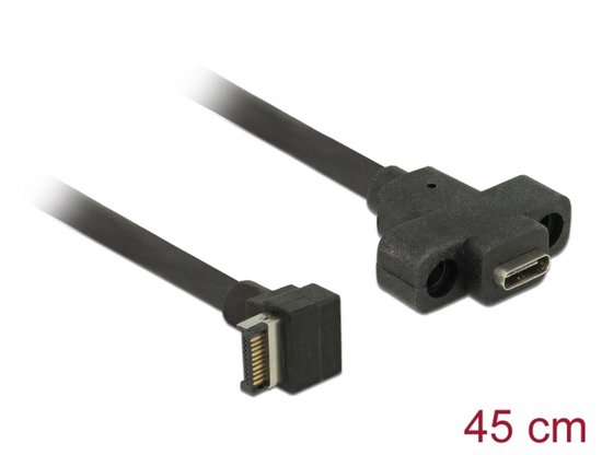 DeLOCK 85326 USB-kabel USB 3.2 Gen 2 (3.1 Gen 2) 0,45 m USB A USB C Zwart