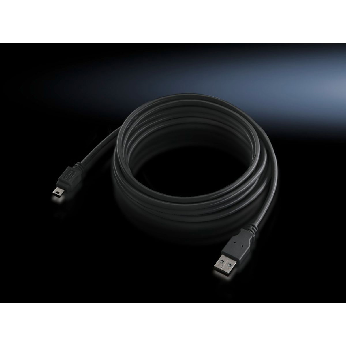 Rittal DK 7030.080 USB-kabel USB 2.0 3 m USB A Mini-USB A Zwart