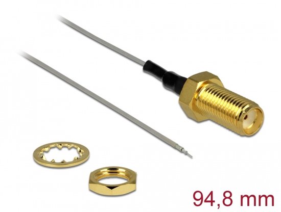 DeLOCK 89600 coax-kabel 94,8 m SMA open end tinned Goud, Grijs