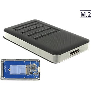 DeLOCK 42594 behuizing voor opslagstations SDD-behuizing Zwart, Zilver M.2