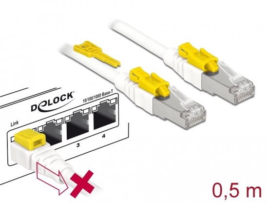DeLOCK 85330 netwerkkabel Wit 0,5 m Cat6a S/FTP (S-STP)