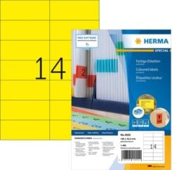 HERMA 4555 etiket Rechthoek Geel 1400 stuk(s)