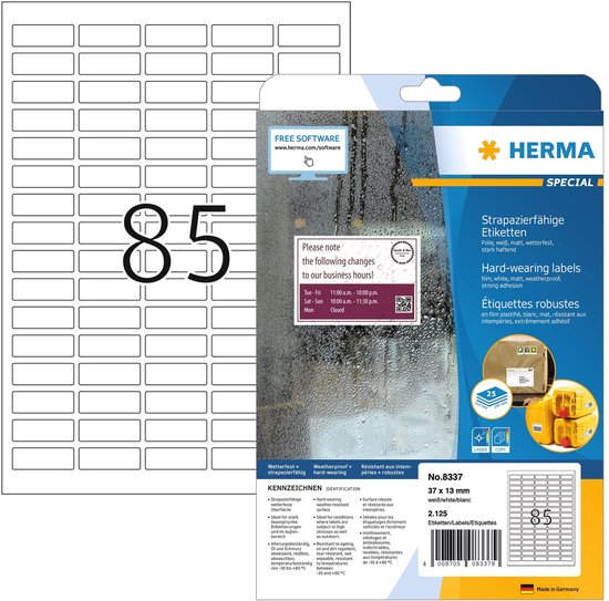 HERMA 8337 printeretiket Wit Zelfklevend printerlabel