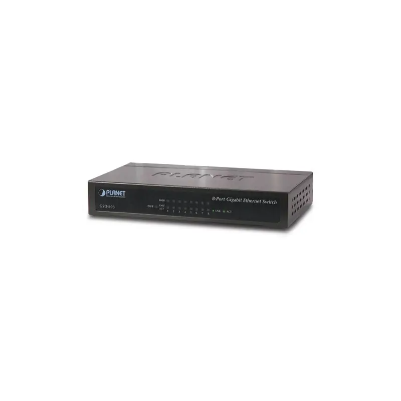 PLANET GSD-803 netwerk-switch Gigabit Ethernet (10/100/1000) Blauw