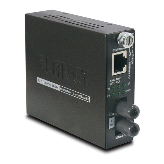 PLANET FST-801 netwerk media converter 100 Mbit/s 1310 nm Multimode Zwart