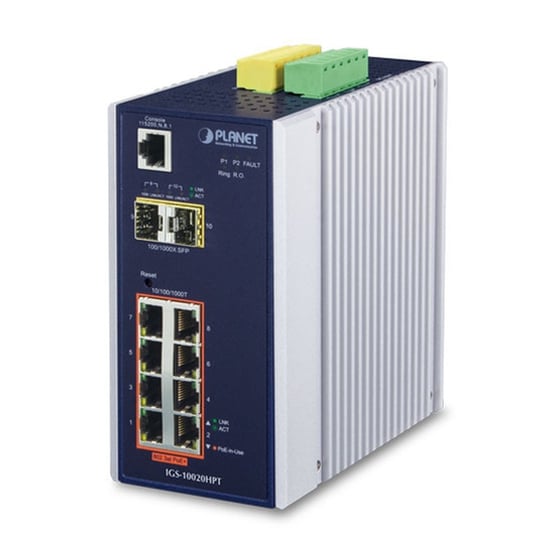 PLANET IGS-10020HPT netwerk-switch Managed L2+ Gigabit Ethernet (10/100/1000) Power over Ethernet (PoE) Zwart, Wit