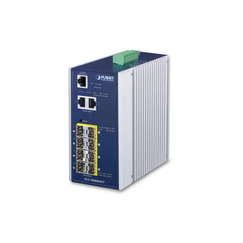 PLANET IGS-10080MFT netwerk-switch Managed Gigabit Ethernet (10/100/1000) Blauw, Wit