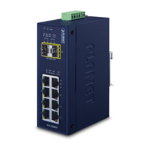 PLANET IGS-1020TF netwerk-switch Unmanaged Gigabit Ethernet (10/100/1000) Blauw