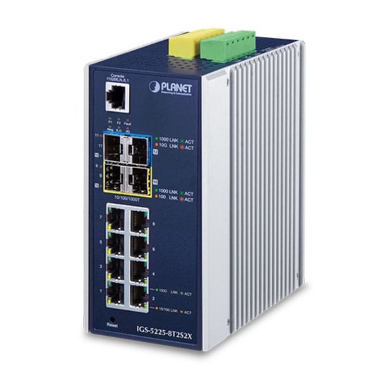 PLANET IGS-5225-8T2S2X netwerk-switch Managed L3 Gigabit Ethernet (10/100/1000) Blauw, Zilver