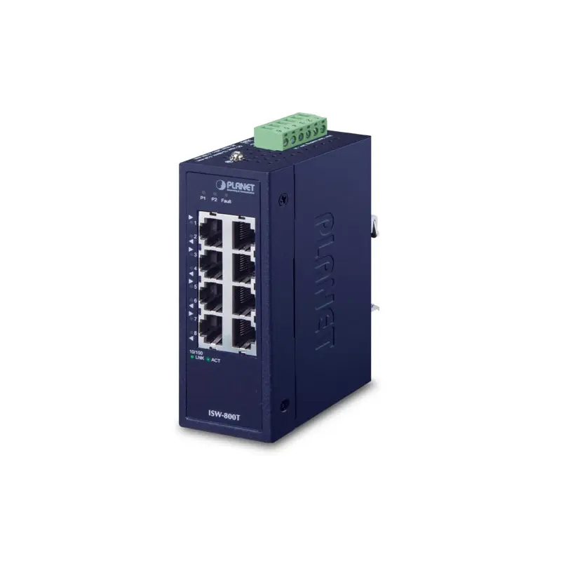 PLANET ISW-800T netwerk-switch Unmanaged L2 Fast Ethernet (10/100) Blauw